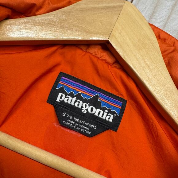 Patagonia Boys Nano Puff Primaloft Jacket Size Small 7-8 Brick Quilted Orange - Picture 8 of 8